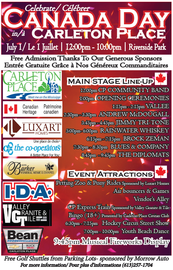 2016 Canada Day Poster Carleton Place